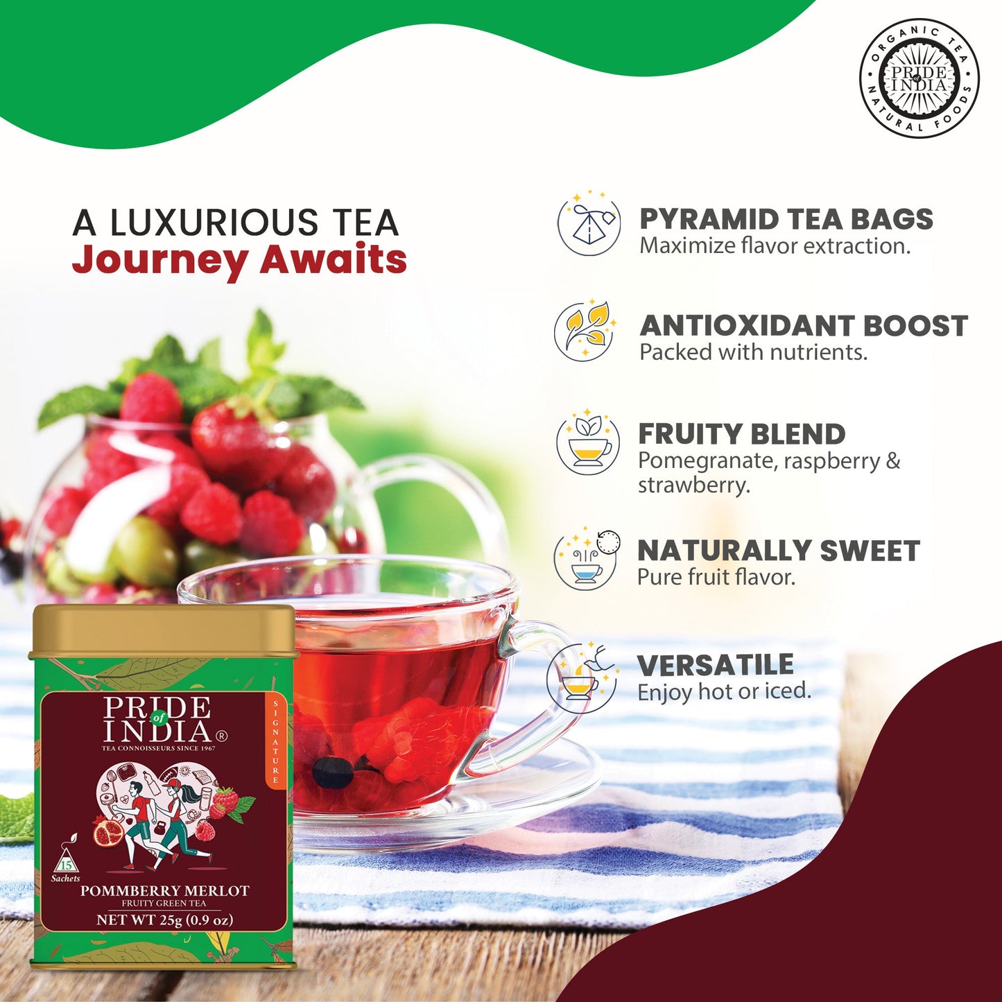 PommBerry Merlot - Fruity Green Tea Bags